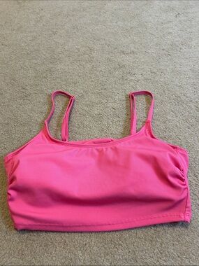 Pink Ribbed Swim Top